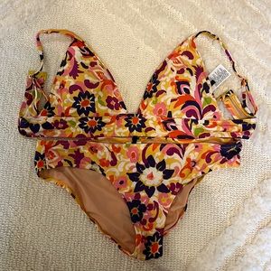 Jcrew floral bikini - size Medium top & bottom